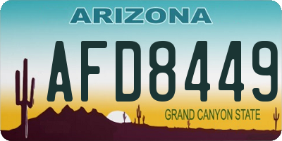 AZ license plate AFD8449