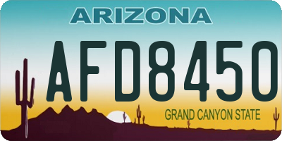 AZ license plate AFD8450