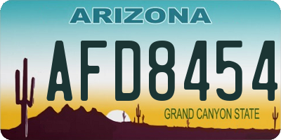 AZ license plate AFD8454
