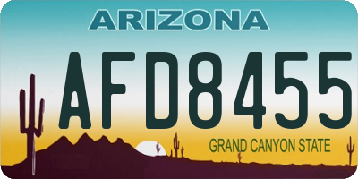 AZ license plate AFD8455