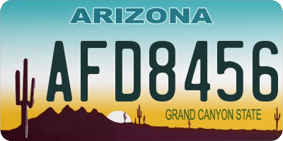 AZ license plate AFD8456