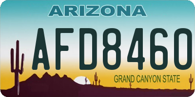 AZ license plate AFD8460