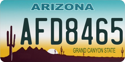 AZ license plate AFD8465