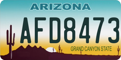 AZ license plate AFD8473
