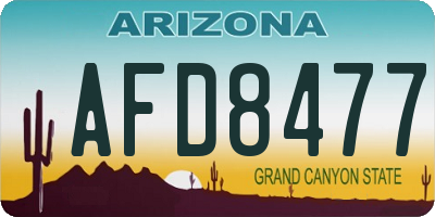AZ license plate AFD8477