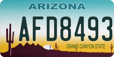 AZ license plate AFD8493