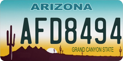AZ license plate AFD8494