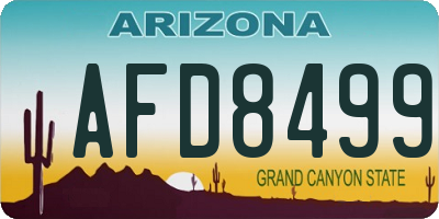 AZ license plate AFD8499