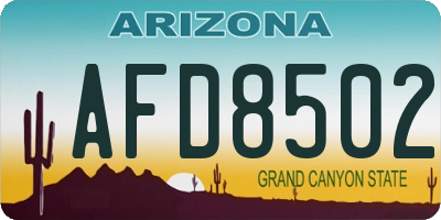 AZ license plate AFD8502