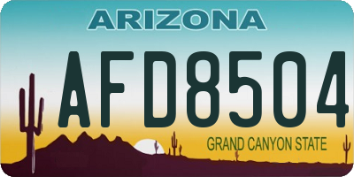 AZ license plate AFD8504