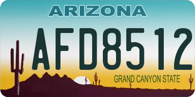 AZ license plate AFD8512