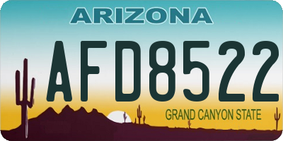 AZ license plate AFD8522