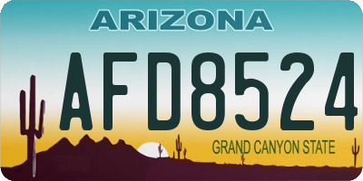 AZ license plate AFD8524