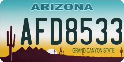 AZ license plate AFD8533