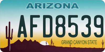 AZ license plate AFD8539