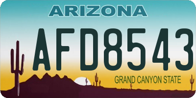 AZ license plate AFD8543
