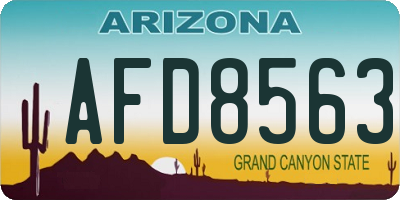 AZ license plate AFD8563