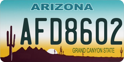 AZ license plate AFD8602