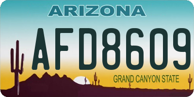 AZ license plate AFD8609
