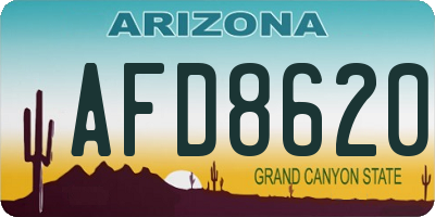 AZ license plate AFD8620