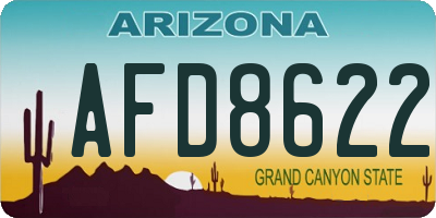 AZ license plate AFD8622