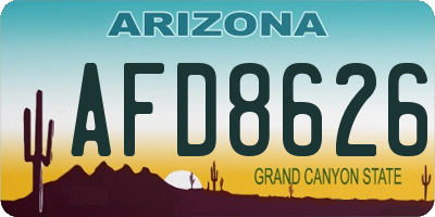 AZ license plate AFD8626