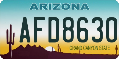 AZ license plate AFD8630