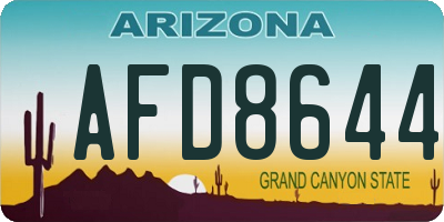 AZ license plate AFD8644