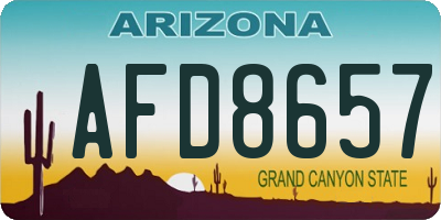 AZ license plate AFD8657
