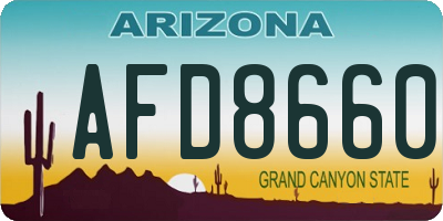 AZ license plate AFD8660