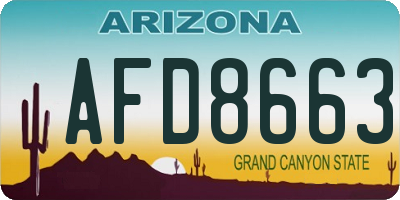 AZ license plate AFD8663