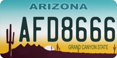 AZ license plate AFD8666