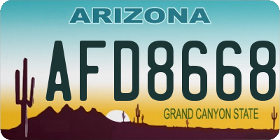 AZ license plate AFD8668