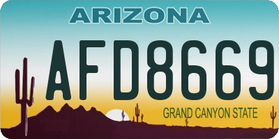 AZ license plate AFD8669