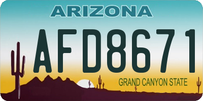 AZ license plate AFD8671