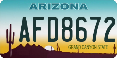 AZ license plate AFD8672
