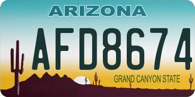 AZ license plate AFD8674