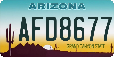 AZ license plate AFD8677