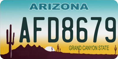 AZ license plate AFD8679