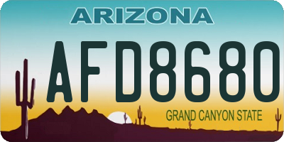 AZ license plate AFD8680
