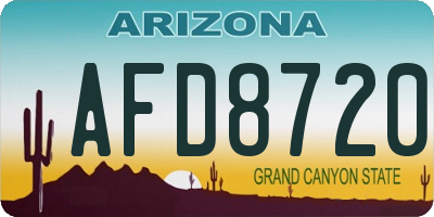 AZ license plate AFD8720