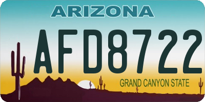 AZ license plate AFD8722