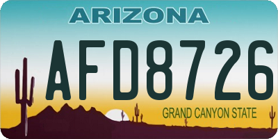 AZ license plate AFD8726