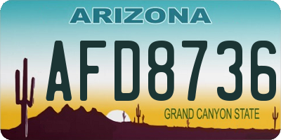 AZ license plate AFD8736