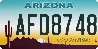 AZ license plate AFD8748
