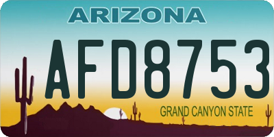 AZ license plate AFD8753