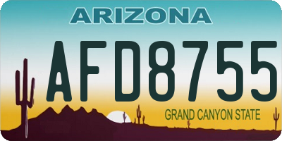 AZ license plate AFD8755