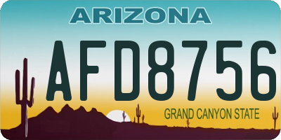 AZ license plate AFD8756