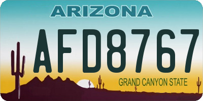 AZ license plate AFD8767