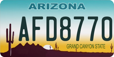 AZ license plate AFD8770